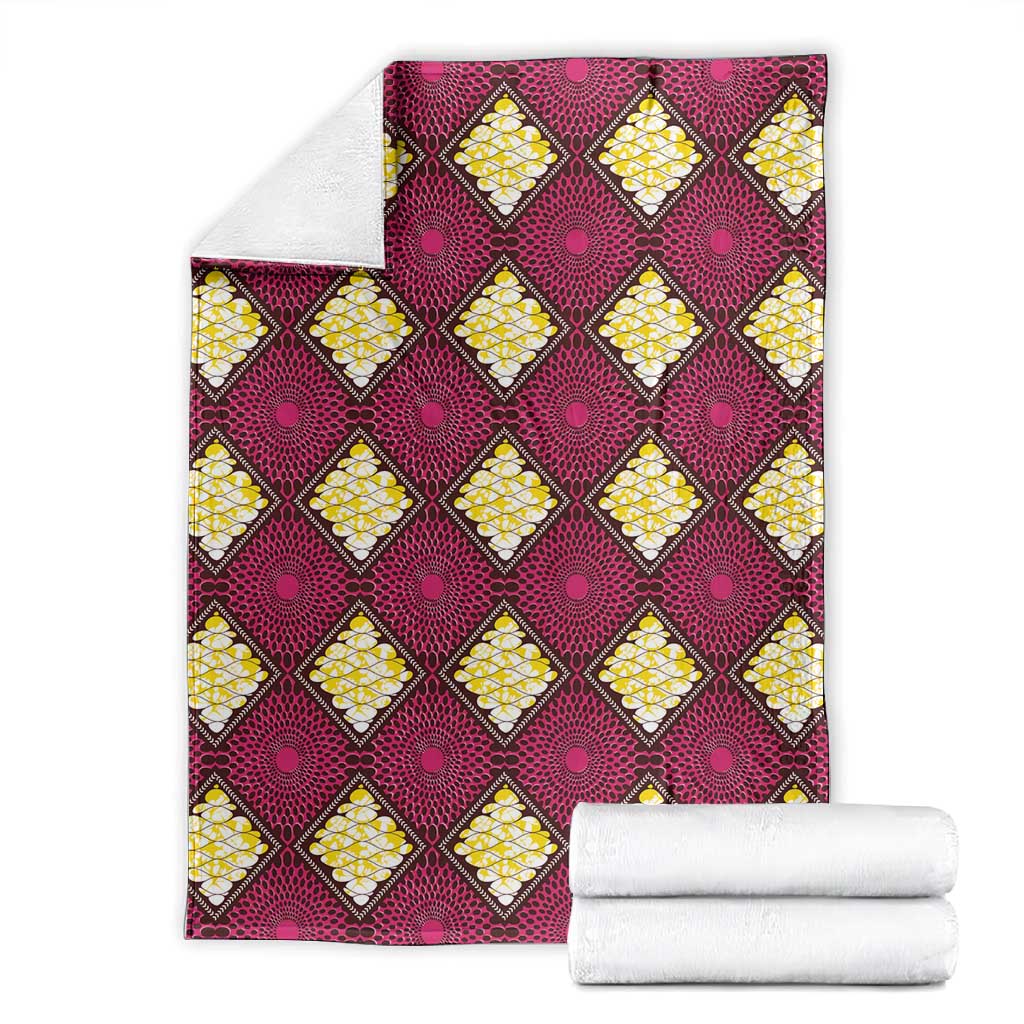 Ruby Gold African Ankara Pattern Blanket