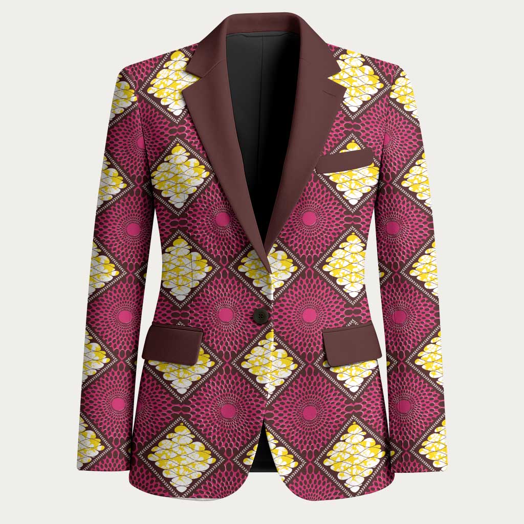 Ruby Gold African Ankara Pattern Blazer