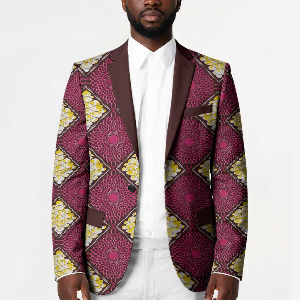 Ruby Gold African Ankara Pattern Blazer