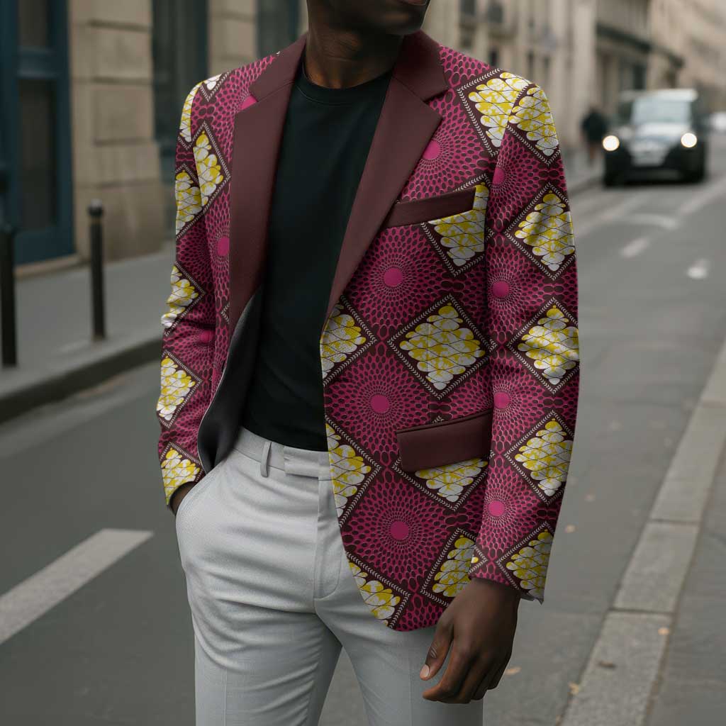 Ruby Gold African Ankara Pattern Blazer