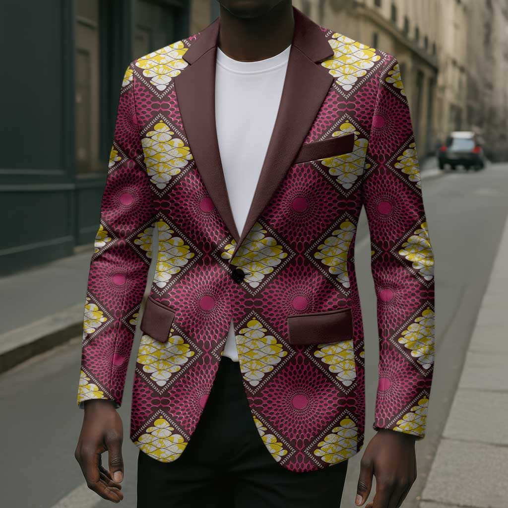Ruby Gold African Ankara Pattern Blazer