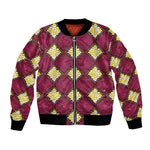 Ruby Gold African Ankara Pattern Bomber Jacket