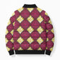 Ruby Gold African Ankara Pattern Bomber Puffer Jacket