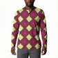 Ruby Gold African Ankara Pattern Button Sweatshirt