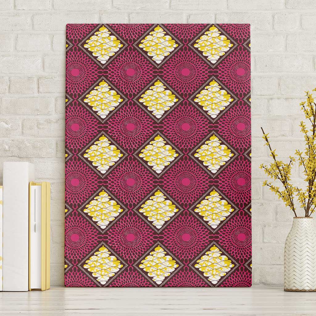 Ruby Gold African Ankara Pattern Canvas Wall Art