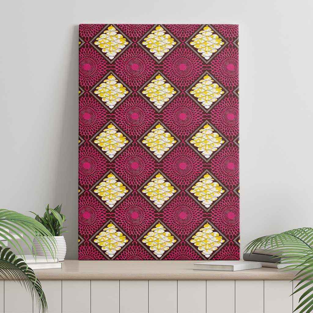 Ruby Gold African Ankara Pattern Canvas Wall Art