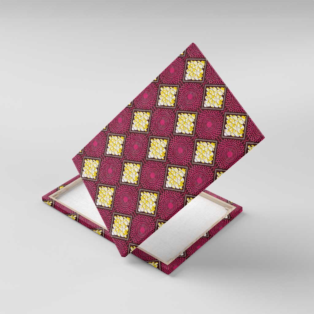 Ruby Gold African Ankara Pattern Canvas Wall Art