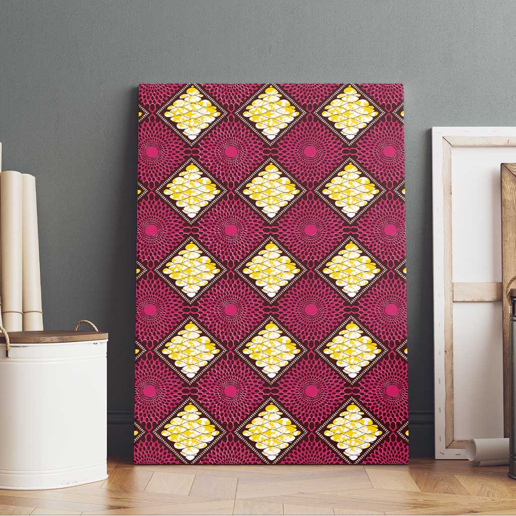 Ruby Gold African Ankara Pattern Canvas Wall Art
