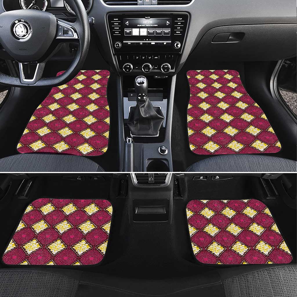 Ruby Gold African Ankara Pattern Car Mats