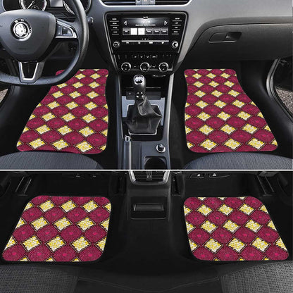 Ruby Gold African Ankara Pattern Car Mats