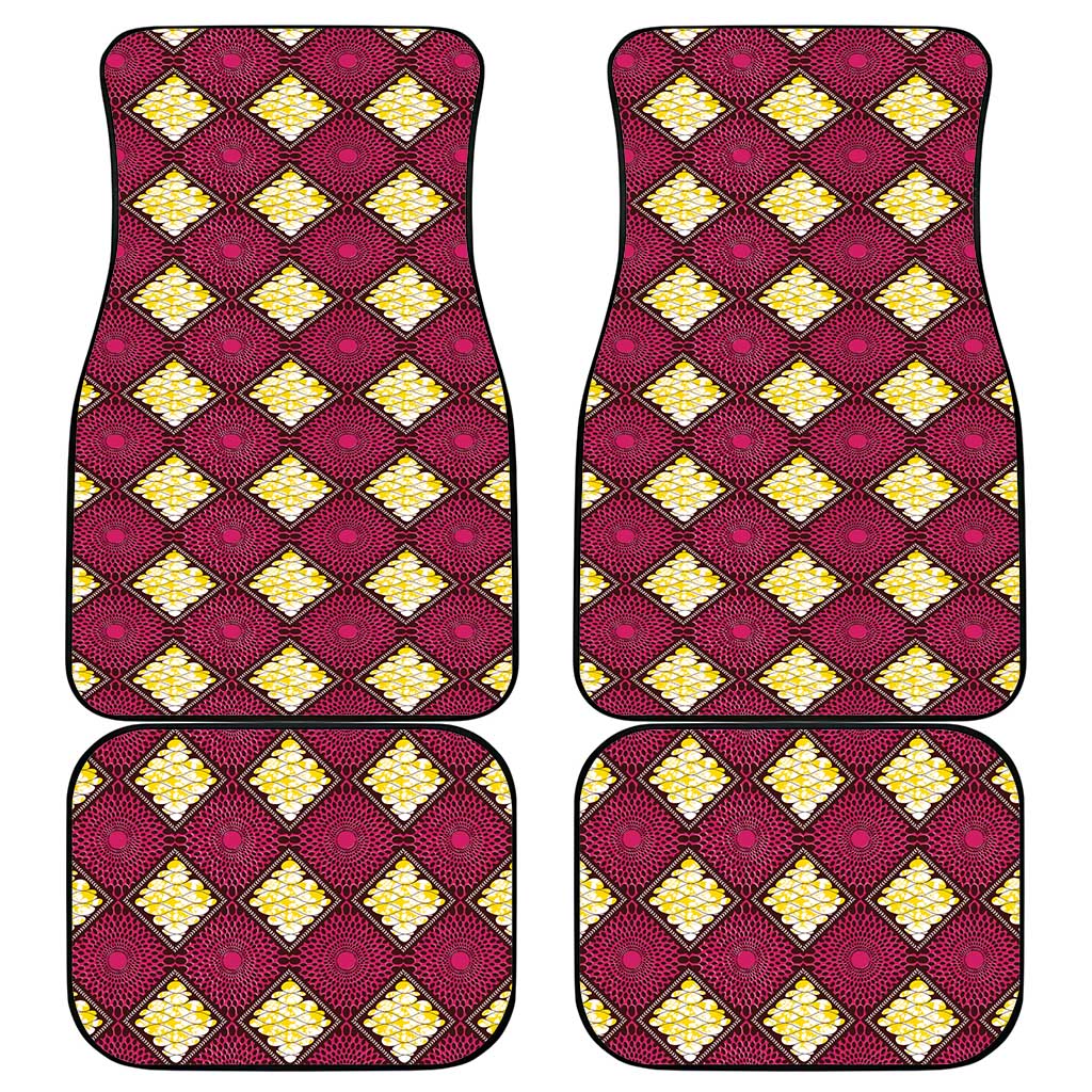 Ruby Gold African Ankara Pattern Car Mats