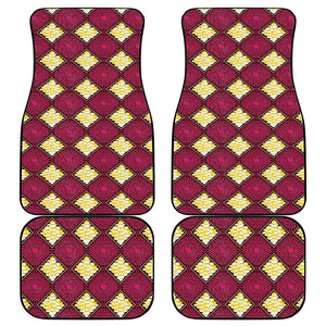 Ruby Gold African Ankara Pattern Car Mats