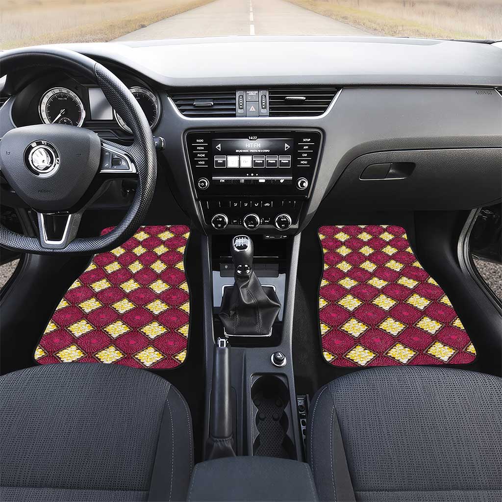 Ruby Gold African Ankara Pattern Car Mats