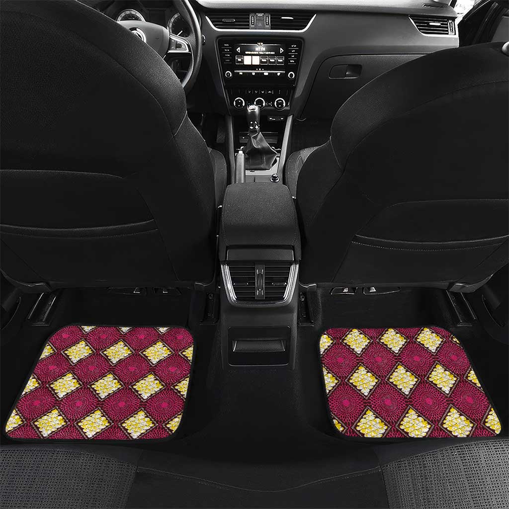 Ruby Gold African Ankara Pattern Car Mats