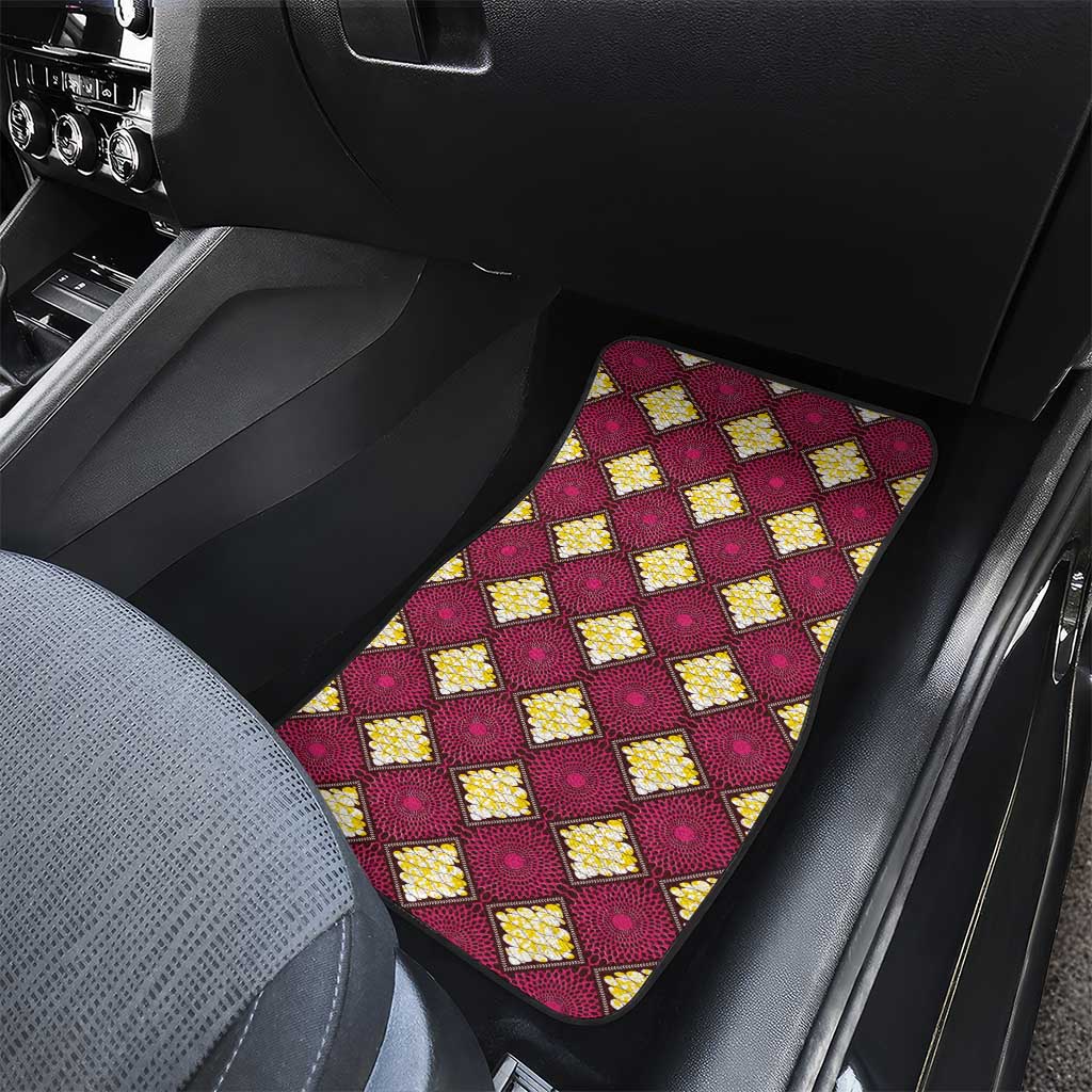 Ruby Gold African Ankara Pattern Car Mats