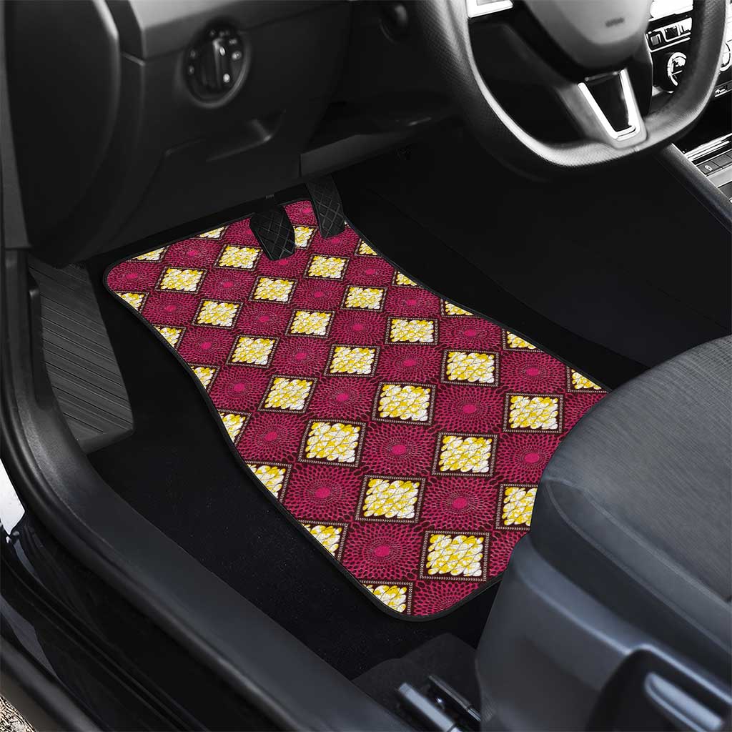 Ruby Gold African Ankara Pattern Car Mats