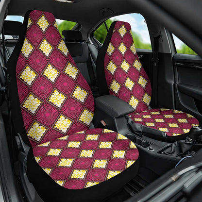 Ruby Gold African Ankara Pattern Car Seat Cover