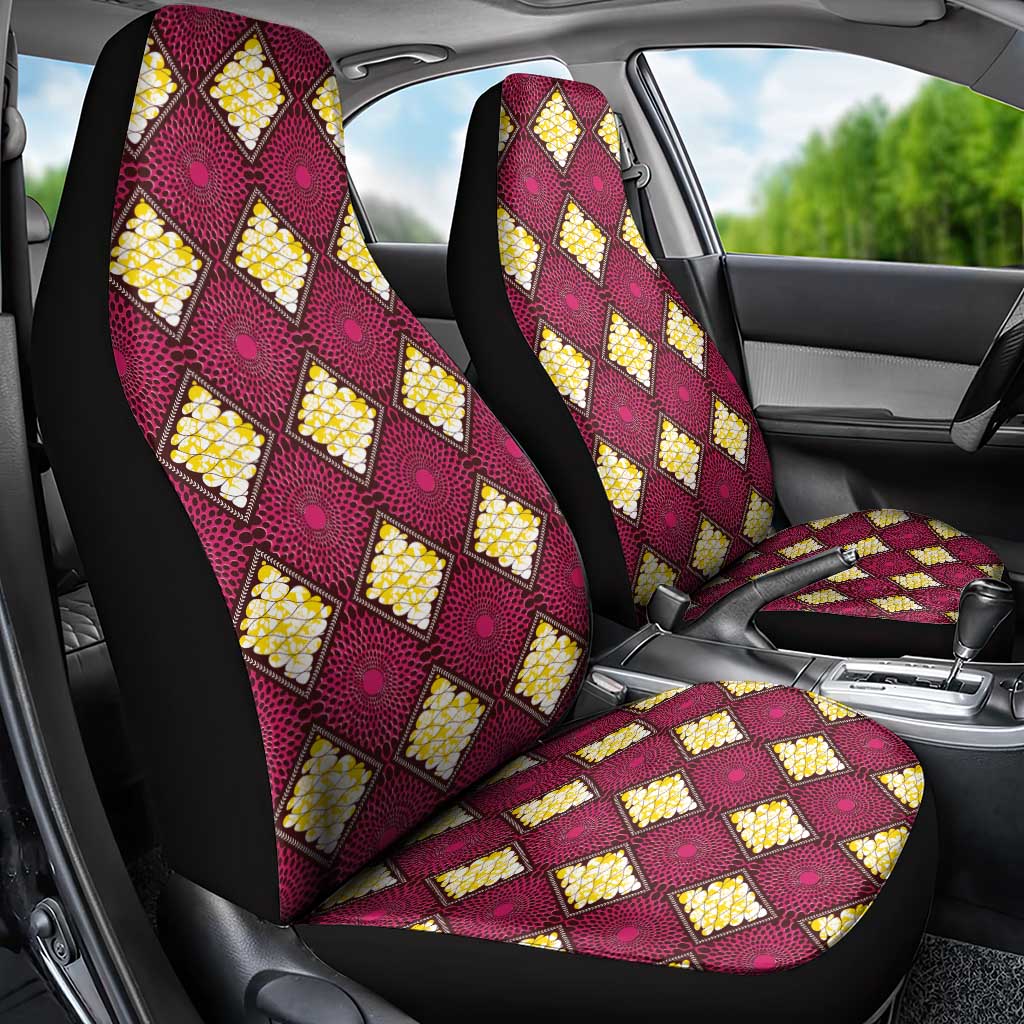 Ruby Gold African Ankara Pattern Car Seat Cover