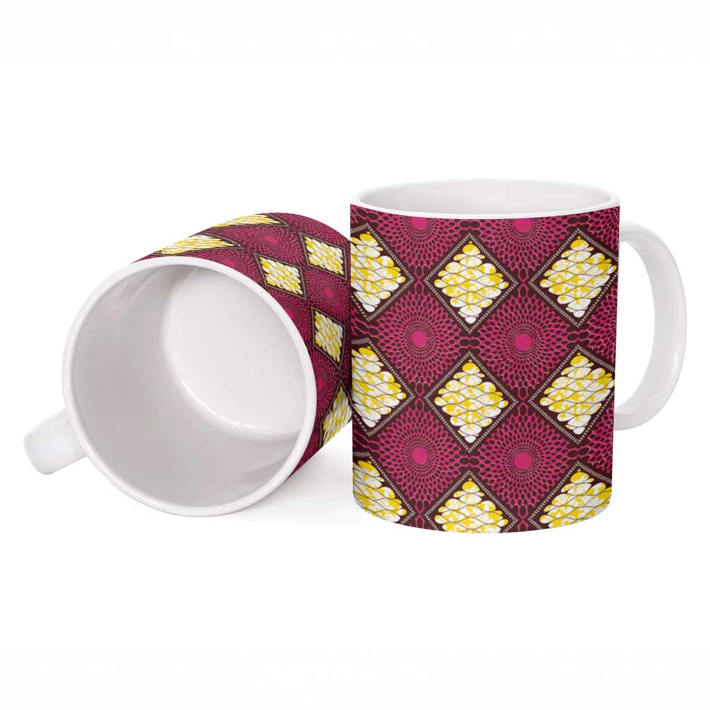 Ruby Gold African Ankara Pattern Ceramic Mug