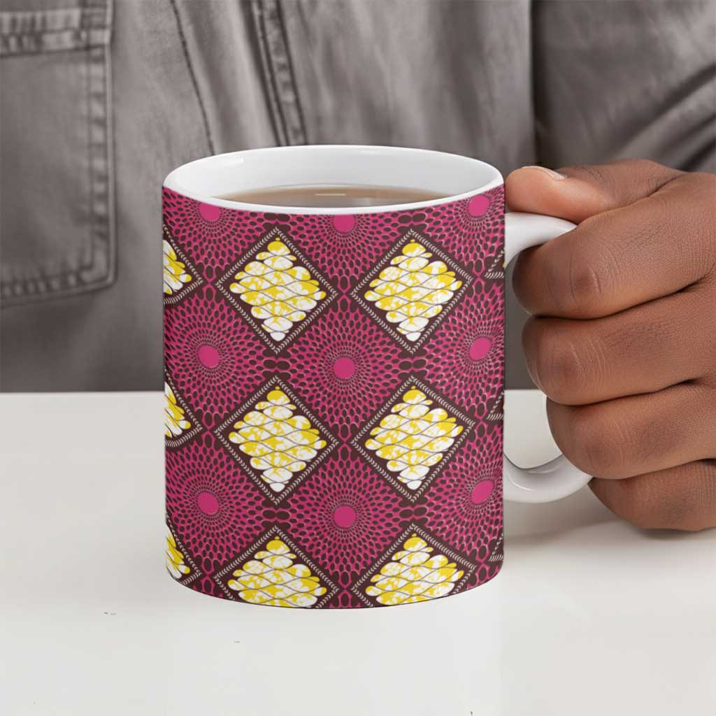 Ruby Gold African Ankara Pattern Ceramic Mug