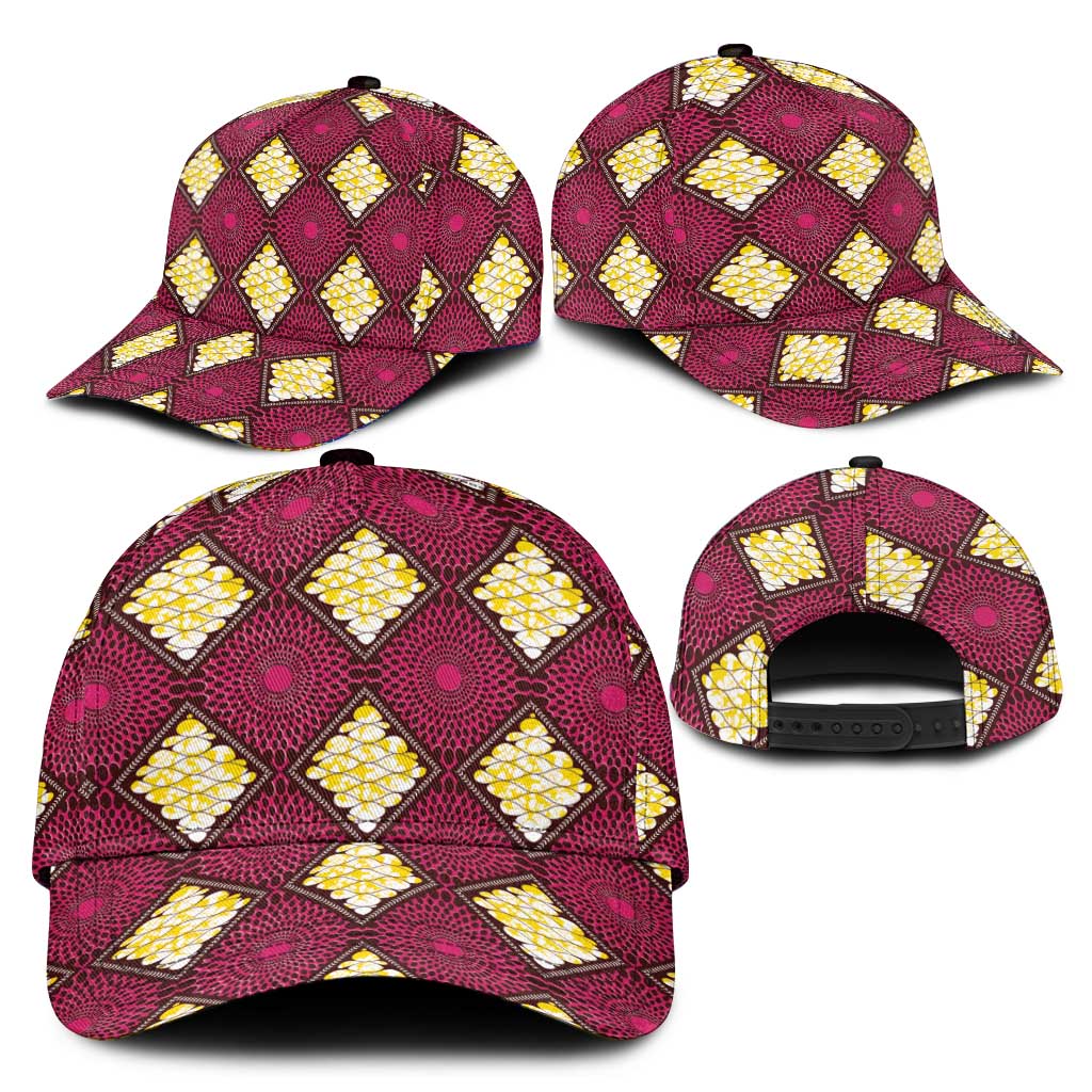 Ruby Gold African Ankara Pattern Classic Cap