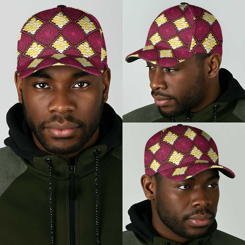 Ruby Gold African Ankara Pattern Classic Cap