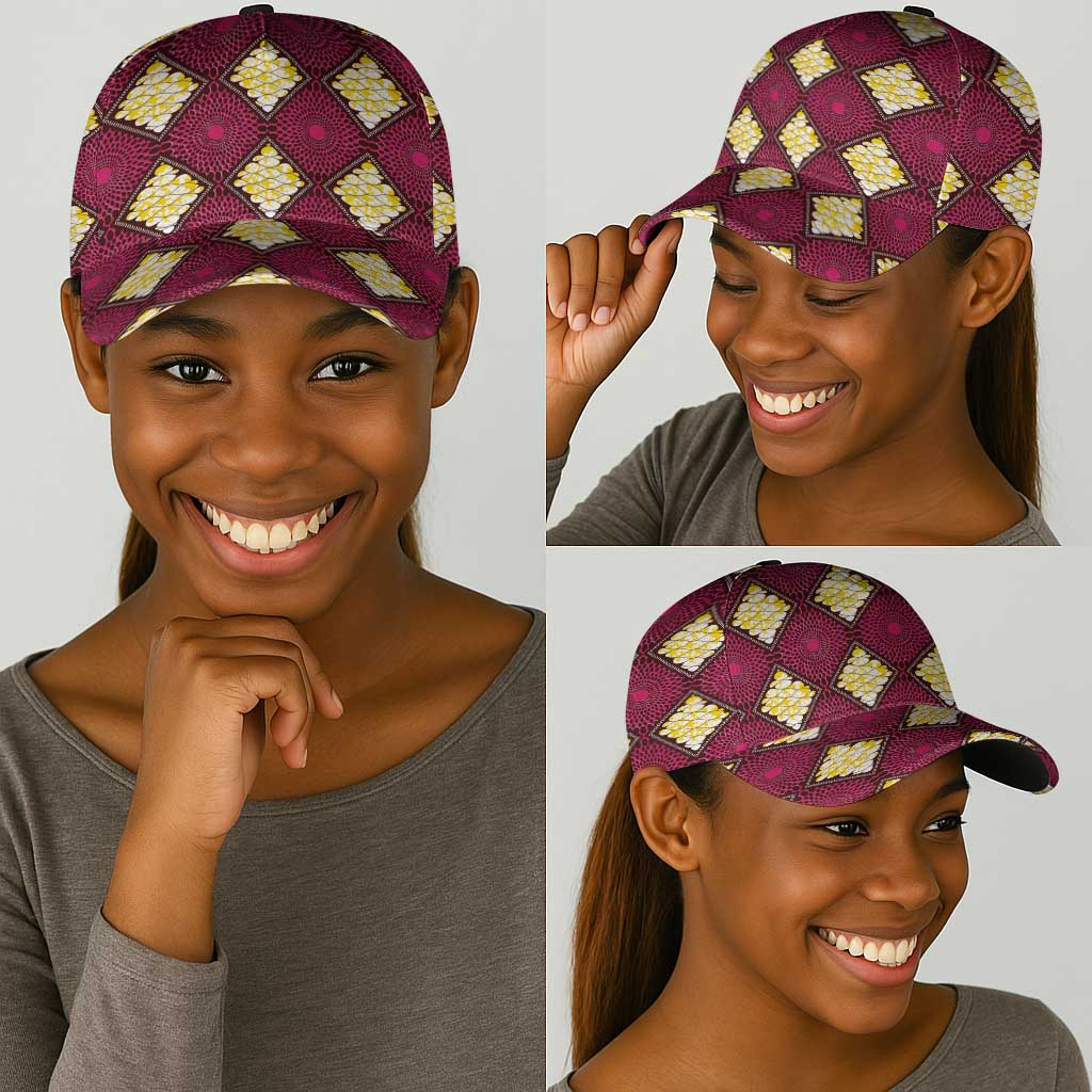 Ruby Gold African Ankara Pattern Classic Cap