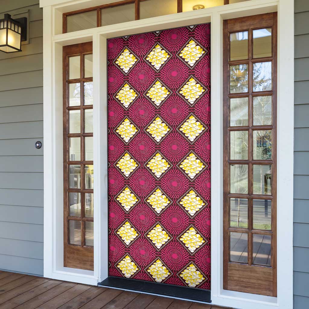 Ruby Gold African Ankara Pattern Door Cover