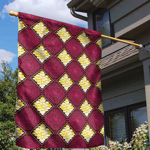 Ruby Gold African Ankara Pattern Garden Flag