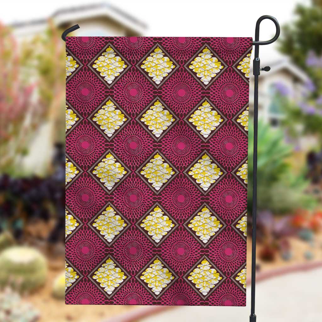 Ruby Gold African Ankara Pattern Garden Flag
