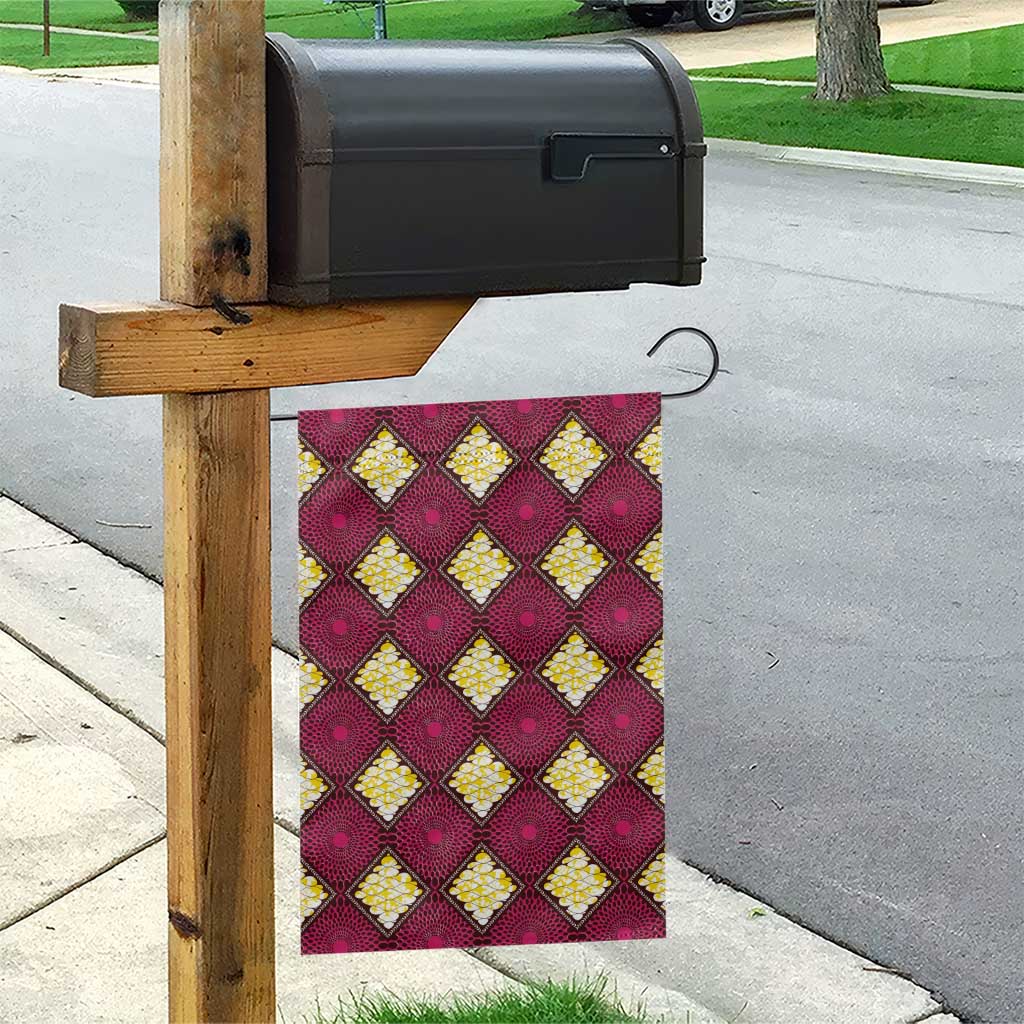 Ruby Gold African Ankara Pattern Garden Flag