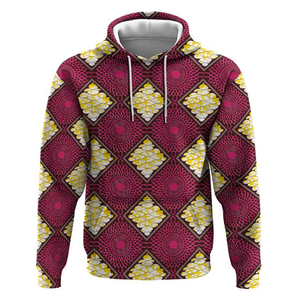 Ruby Gold African Ankara Pattern Hoodie