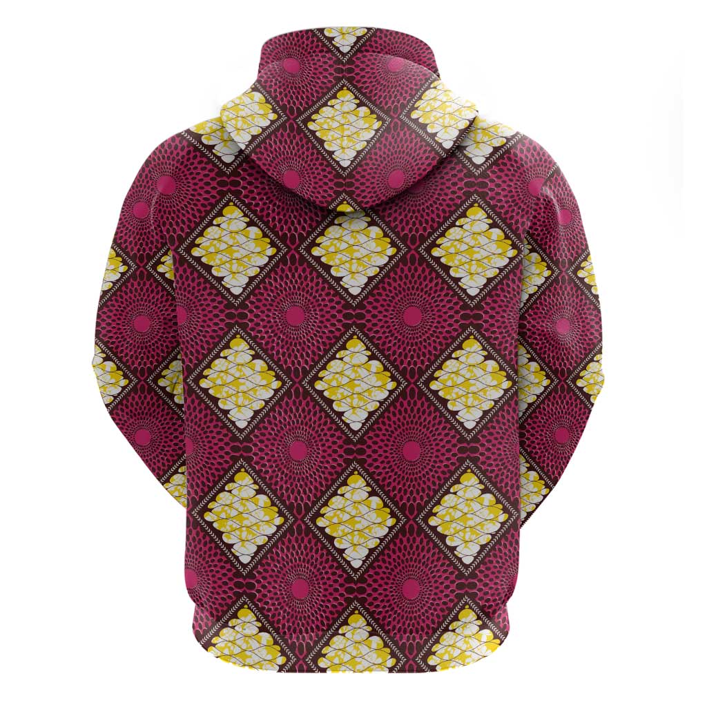 Ruby Gold African Ankara Pattern Hoodie
