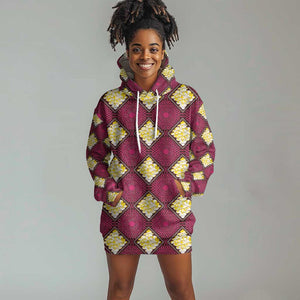 Ruby Gold African Ankara Pattern Hoodie Dress