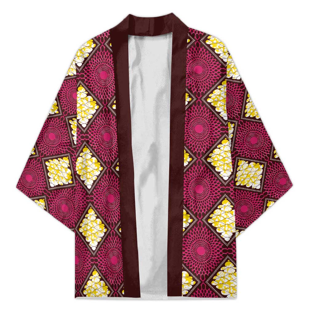 Ruby Gold African Ankara Pattern Kimono