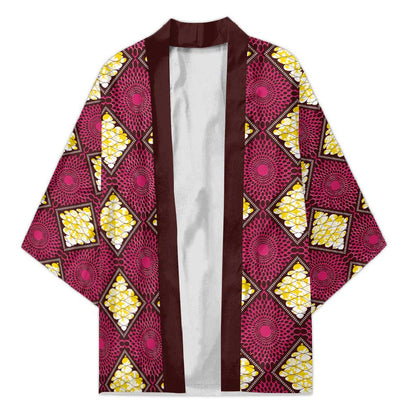 Ruby Gold African Ankara Pattern Kimono