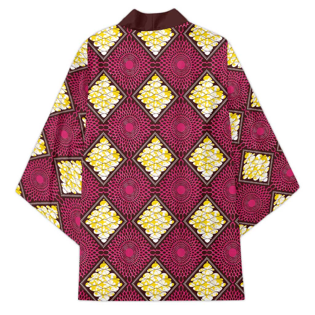 Ruby Gold African Ankara Pattern Kimono