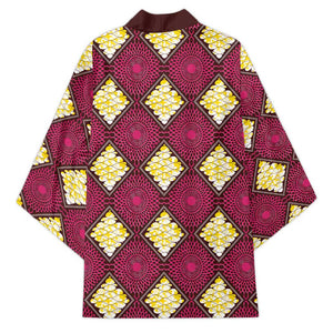 Ruby Gold African Ankara Pattern Kimono