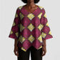 Ruby Gold African Ankara Pattern Kimono Sleeve Blouse