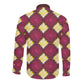 Ruby Gold African Ankara Pattern Long Sleeve Button Shirt