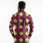 Ruby Gold African Ankara Pattern Long Sleeve Polo Shirt