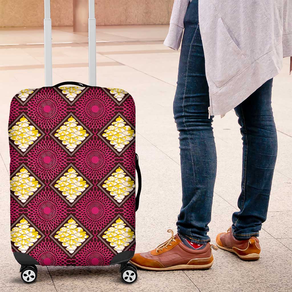 Ruby Gold African Ankara Pattern Luggage Cover