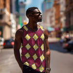Ruby Gold African Ankara Pattern Men Tank Top