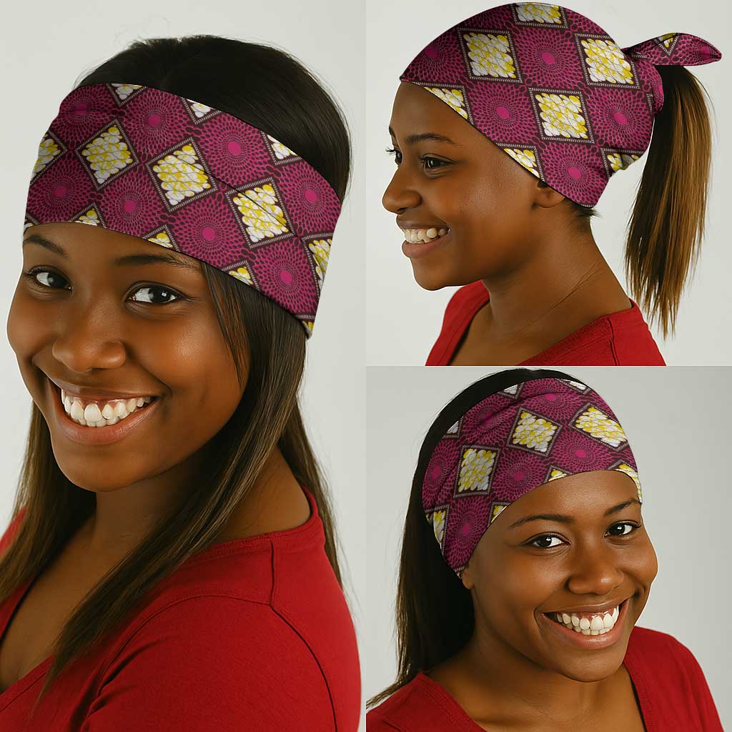 Ruby Gold African Ankara Pattern Neck Gaiter