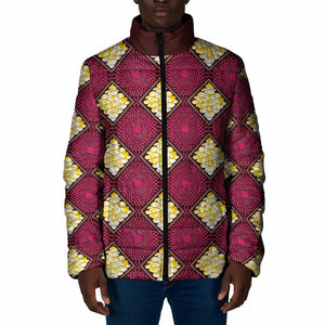 Ruby Gold African Ankara Pattern Padded Jacket