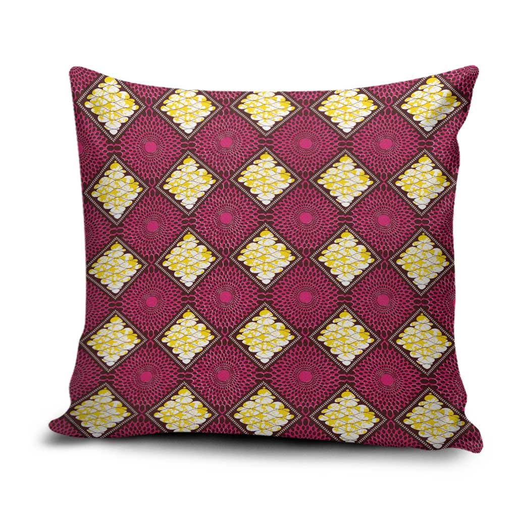 Ruby Gold African Ankara Pattern Pillow Cover