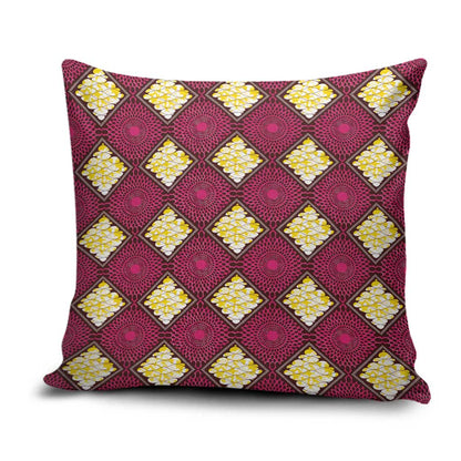 Ruby Gold African Ankara Pattern Pillow Cover