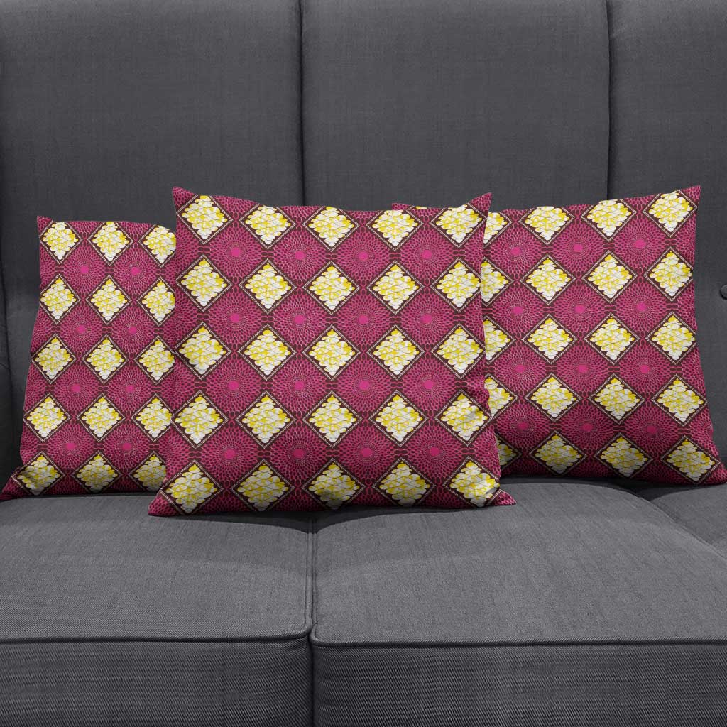 Ruby Gold African Ankara Pattern Pillow Cover