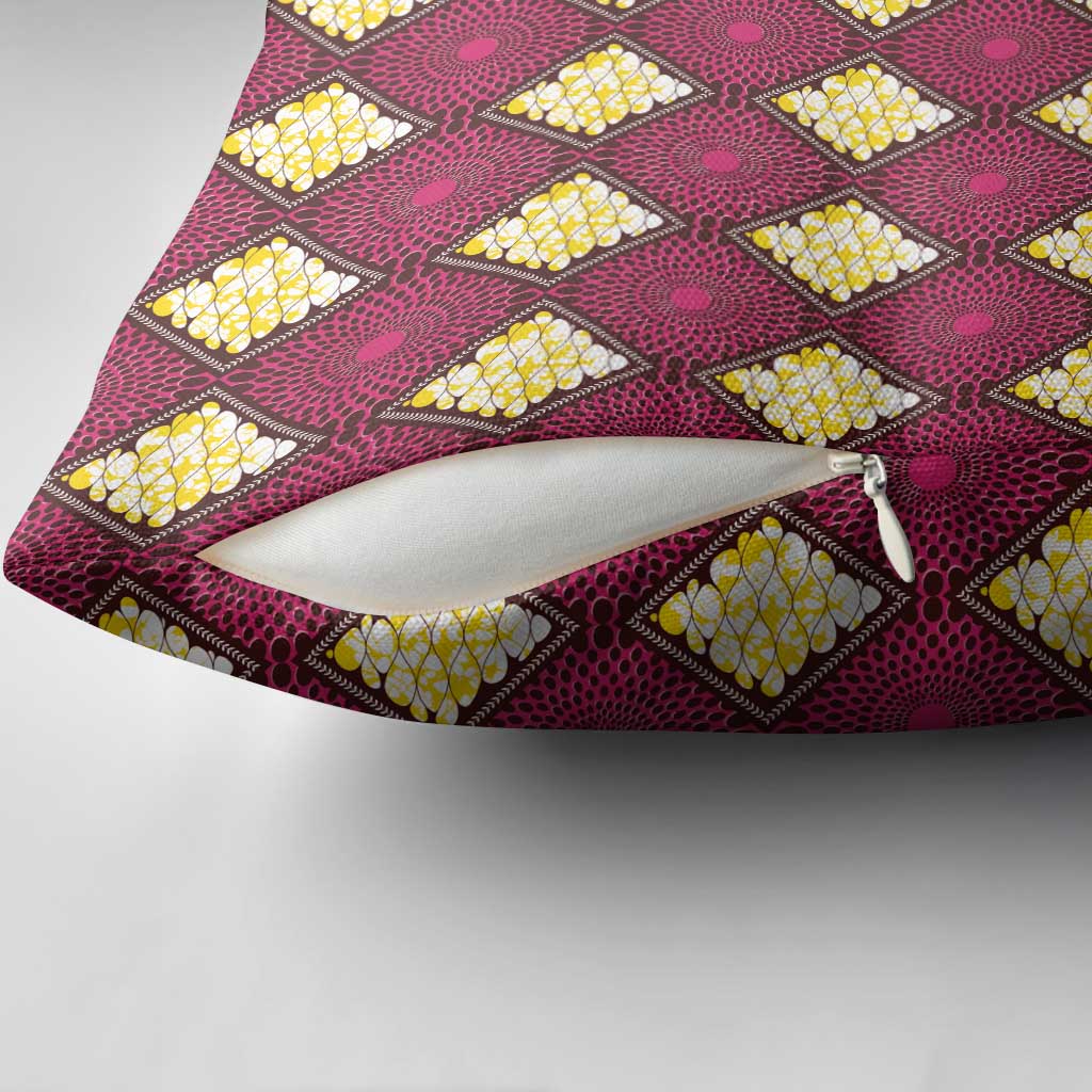 Ruby Gold African Ankara Pattern Pillow Cover