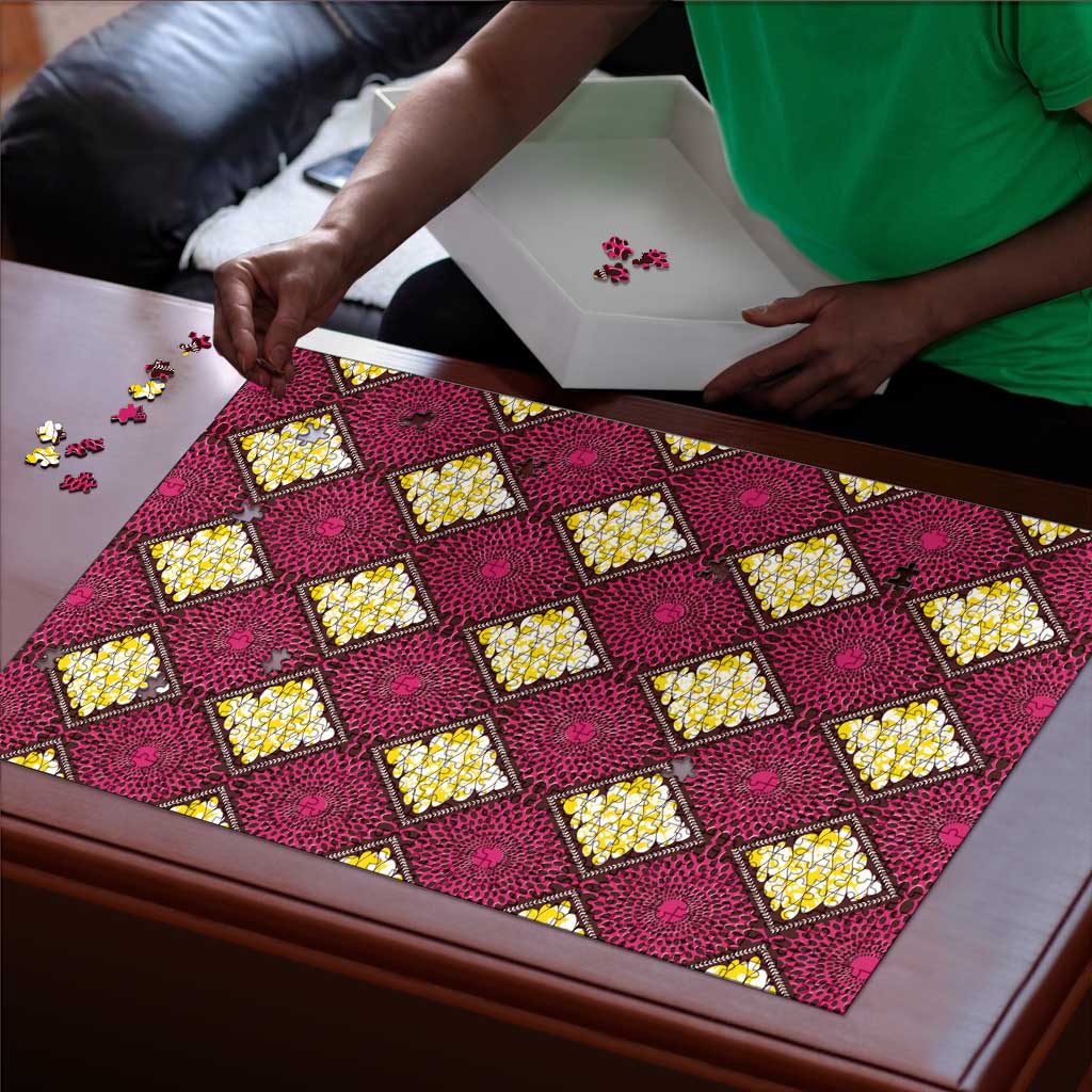 Ruby Gold African Ankara Pattern Puzzle